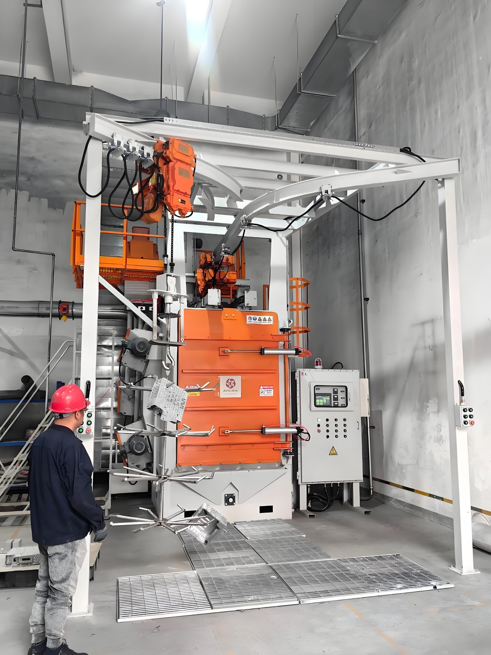 Hook type shot blast machine
