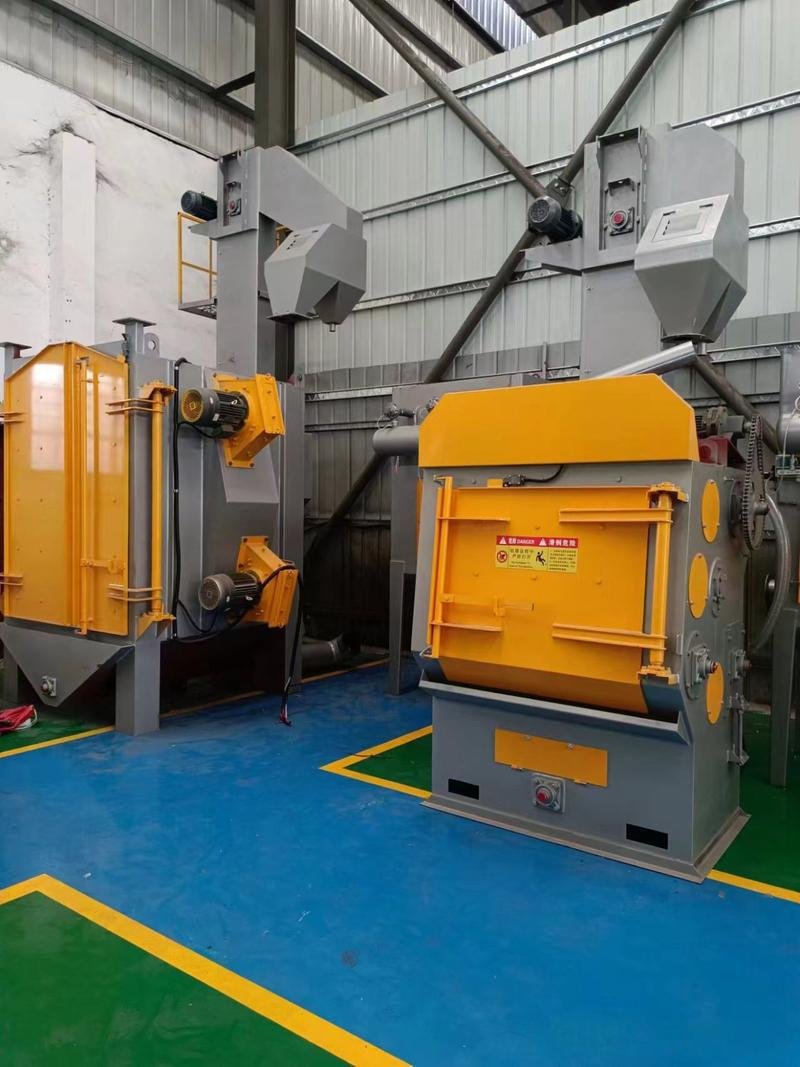 Tumble belt shot blast machine