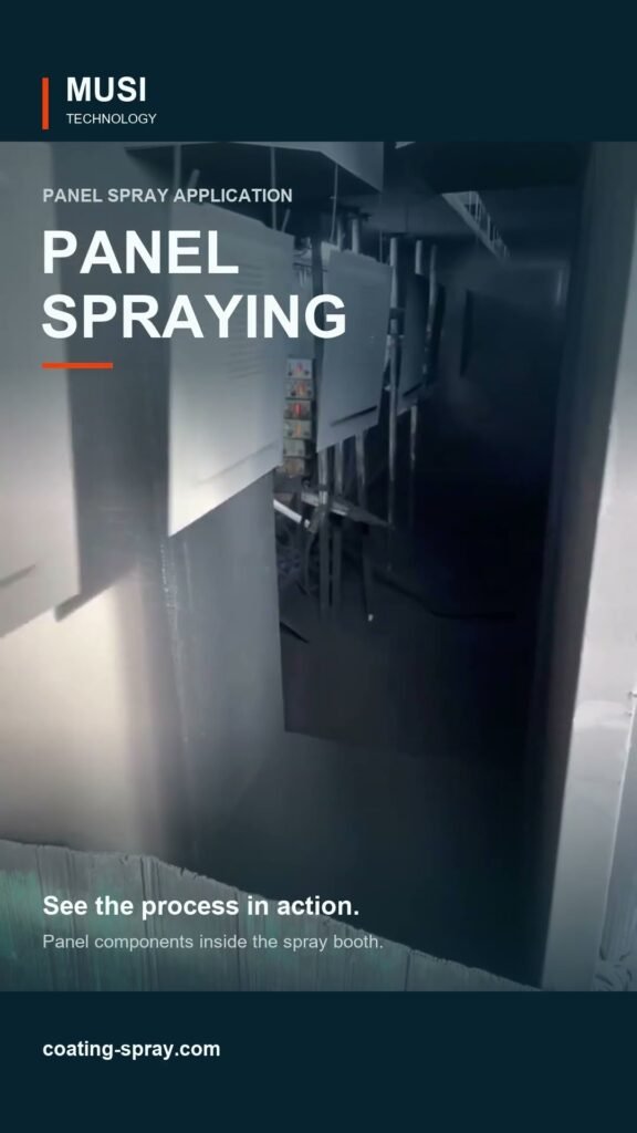 Panel Powder Coating Inside a Spray Booth